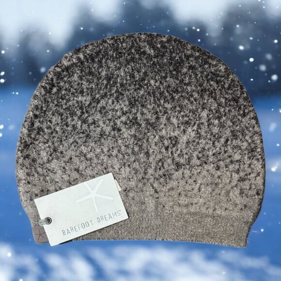 NEW Barefoot Dreams CozyChic Lite Confetti Beanie, Storm Gray-Dark Brown - Picture 1 of 2